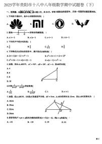 贵州省贵阳市第十八中学2024-2025学年八年级下学期期中数学试题