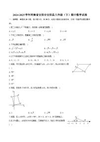 河南省安阳市安阳县2024-2025学年八年级下学期期中考试数学试卷