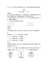 2022-2023学年山东济南市中区七年级下册数学期末试卷及答案