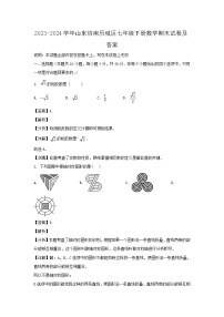 2023-2024学年山东济南历城区七年级下册数学期末试卷及答案