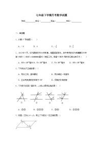 北师大版2024七年级下学期月考数学试题及答案6