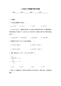 北师大版2024七年级下学期期中数学试题及答案6