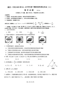 重庆市第一中学校2024-2025学年九年级下学期中考数学三模试卷