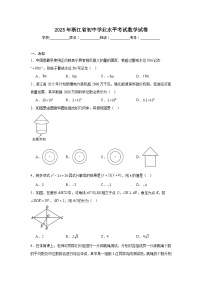 2025年浙江省初中学业水平考试数学试卷（无答案）