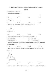 广东惠州2024_2025学年七年级第二学期第一次月考数学试卷[有答案]