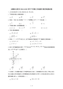 安徽合肥2024_2025学年第二学期八年级期中数学试卷[有答案]