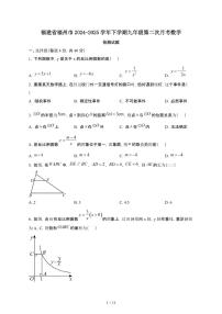 福建福州2024_2025学年第二学期九年级第二次月考数学试卷[有答案]