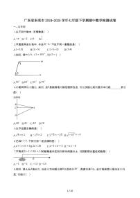 广东东莞2024_2025学年七年级第二学期期中数学试卷[附解析]