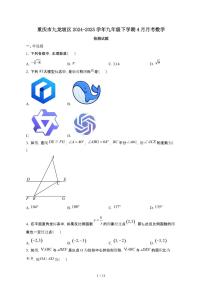 重庆九龙坡区2024_2025学年九年级第二学期4月月考数学试卷[有答案]