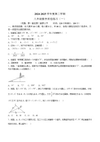广东省茂名市电白区2024-2025学年八年级下学期3月月考数学试卷(含答案)