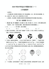 2025年山东省枣庄市市中区中考数学三模试题（中考模拟）