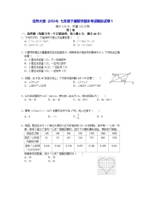 北师大版（2024）七年级下册数学期末考试模拟试卷1（含答案）