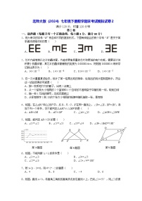 北师大版（2024）七年级下册数学期末考试模拟试卷2（含答案）