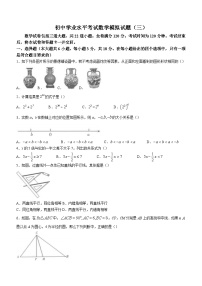 2025年吉林省辽源市东辽县九年级中考数学第三次模拟试题(含答案)
