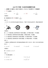 甘肃省酒泉市2025届九年级下学期中考一模数学试卷(含解析)