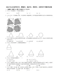 2024年东营中考数学试题及答案