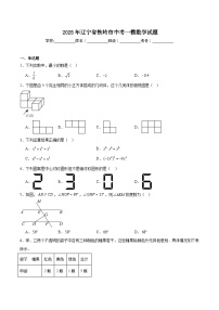 辽宁省铁岭市2025届九年级下学期中考一模数学试卷(含解析)