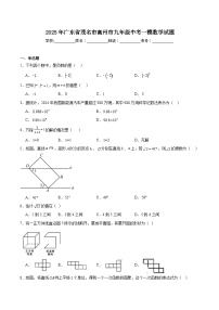 广东省茂名市高州市2025届九年级下学期中考一模数学试卷(含解析)
