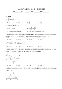 广东省阳江市2025届九年级下学期中考二模数学试卷(含解析)