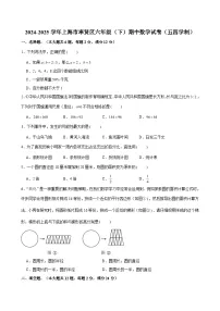 2024-2025学年上海市奉贤区六年级（下）期中数学试卷（五四学制）（含解析）