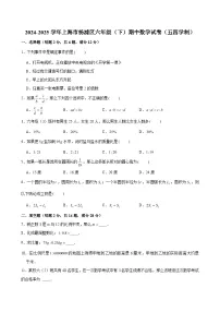 2024-2025学年上海市杨浦区六年级（下）期中数学试卷（五四学制）（含解析）