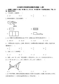浙江省瑞安市2025年九年级学生学科素养监测数学试题卷（二模）及答案