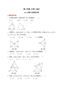 初中数学人教版（2024）八年级上册（2024）14.1 全等三角形及其性质达标测试