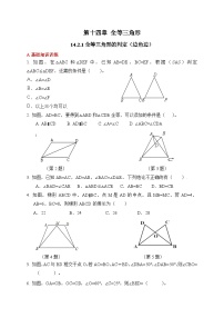 人教版（2024）14.2 三角形全等的判定复习练习题