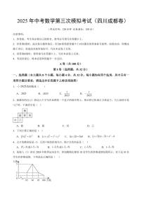 2025中考数学第三次模拟考试成都卷含答案