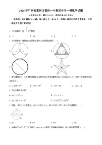 2025年广东省惠州市惠州一中集团中考一模数学试题（中考模拟）