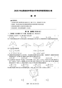 2025年山西省大同市中考预测定心卷数学试题（中考模拟）