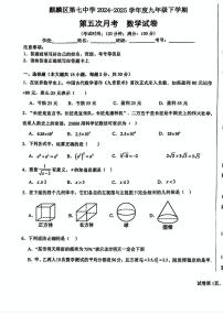 2025年云南省曲靖市麒麟区第七中学2024-2025学年九年级下学期 第五次月考 数学试卷（中考模拟）