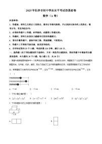 2025年湖南省长沙市初中学业水平考试仿真密卷数学（A卷）（中考模拟）