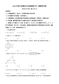 2025年四川省南充市名校联测中考一模数学试卷 （中考模拟）