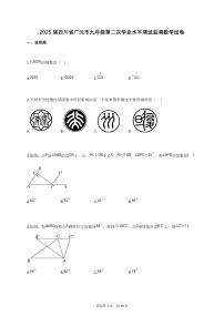 2025届四川省广元市九年级第二次学业水平测试监测数学试卷[含答案]