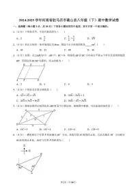 河南省驻马店市确山县2024-2025学年八年级下学期期中考试数学试卷