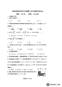 山东省聊城市阳谷县实验中学2024-2025学年七年级下学期6月月考数学试题