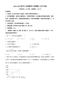山东省青岛市2024-2025学年下学期第三次月考八年级数学试卷