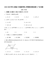 2024-2025学年人教版八年级数学第二学期期末模拟试卷（广东专属）