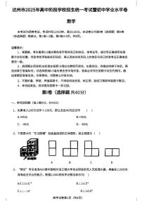 2025年四川省达州市中考真题数学试题无标答