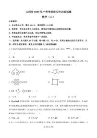 山西省2025年中考考前适应性训练试题（三）九年级数学试卷