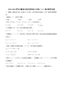 +安徽省合肥市肥东县2023-2024学年九年级上学期期末数学试卷+