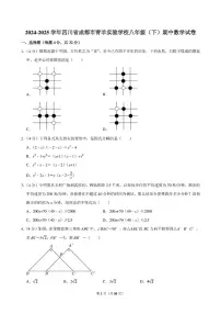 四川省成都市青羊实验学校2024-2025学年八年级下学期期中考试数学试卷