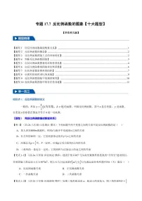 华东师大版八年级下册数学期末专项练习专题17.7 反比例函数的图象(十大题型)