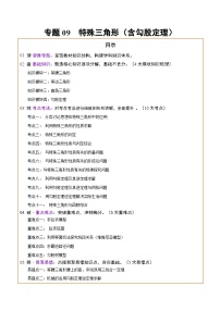 专题09特殊三角形（含勾股定理）（4大模块知识梳理+11个考点+5个重难点+3个易错点）讲义（含答案）-2025年中考数学三轮冲刺复习试题