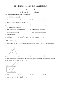 湖南省岳阳市湘一南湖学校2024--2025学年上学期七年级期中考试数学试卷
