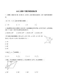 安徽省安庆市宿松县部分学校联考2025届九年级下学期中考三模数学试卷（含答案）