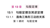 初中数学华东师大版（2024）八年级上册（2024）13.1 勾股定理及其逆定理作业ppt课件