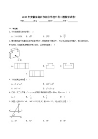 安徽省亳州市部分学校2025届九年级下学期中考二模数学试卷(含解析)
