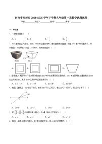 河南省开封市2025届九年级下学期中考一模数学试卷(含解析)